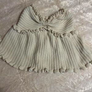 Elegant Cream Knit Skirt